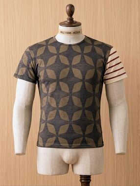 Custo Barcelona Brown Geometric Short Sleeve Tee